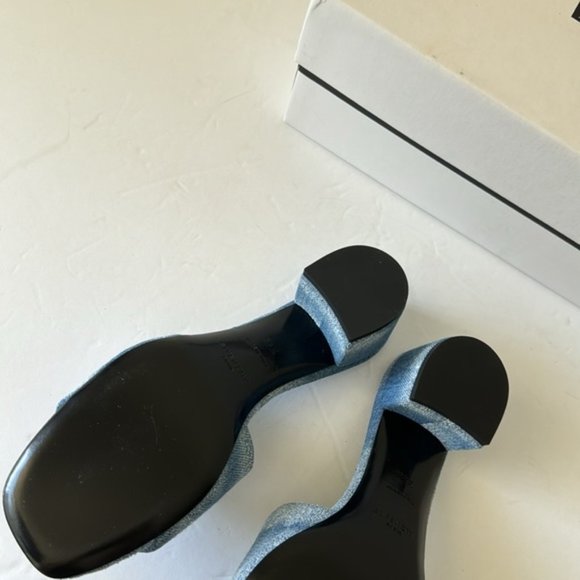 Givenchy 4G Block Heel Slide Sandal Mule Denim Blue Italy Sz.38.5 - Picture 6 of 11